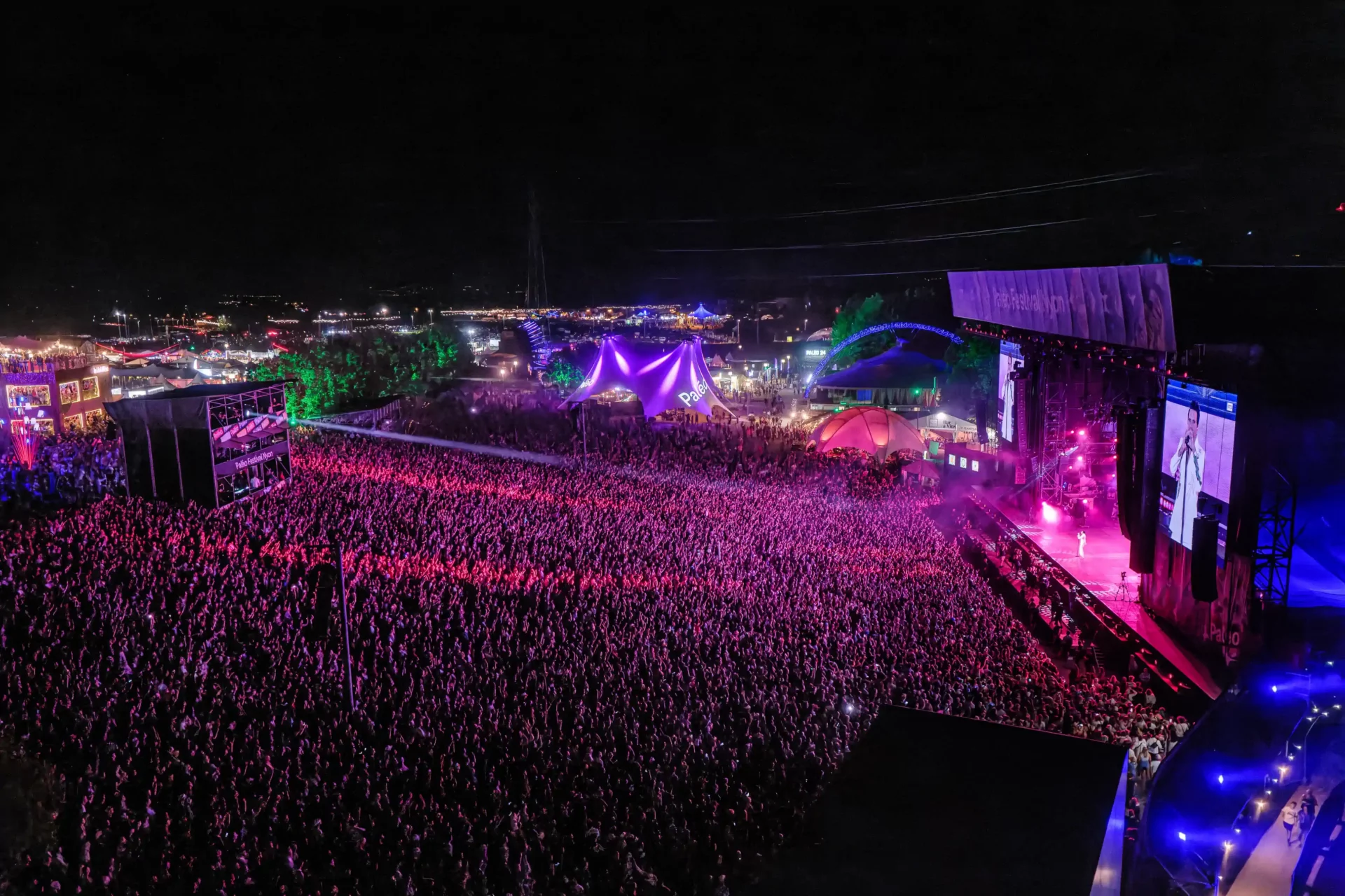 Grande foule de nuit au concert de Mika à Paléo Festival